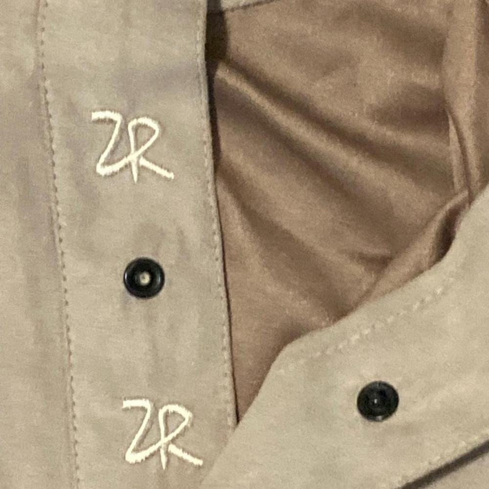 Zero restriction vintage 80s poly golf gilet embroidery khaki snaps - Picture 3 of 8
